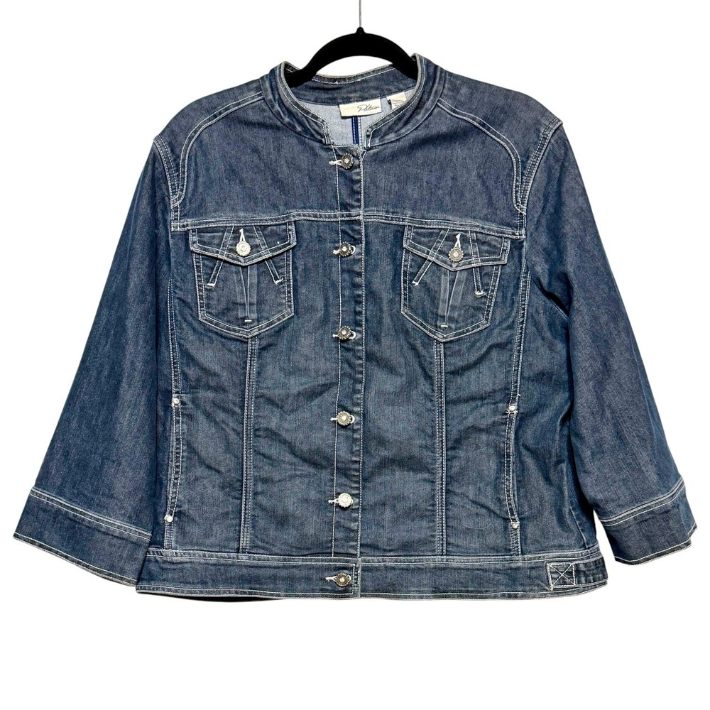 Chico's Platinum Y2K Revival Clean Girl Jacket Womens Size‎ XL Model Off Duty